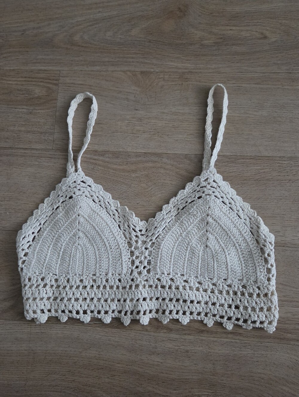 Crochet Cream Bralette Crop Top